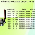 KÜRESL VANA TAM GEÇİŞLİ PN 25