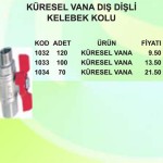 KÜRESEL VANA DIŞ DİŞLİ KELEBEK KOLU